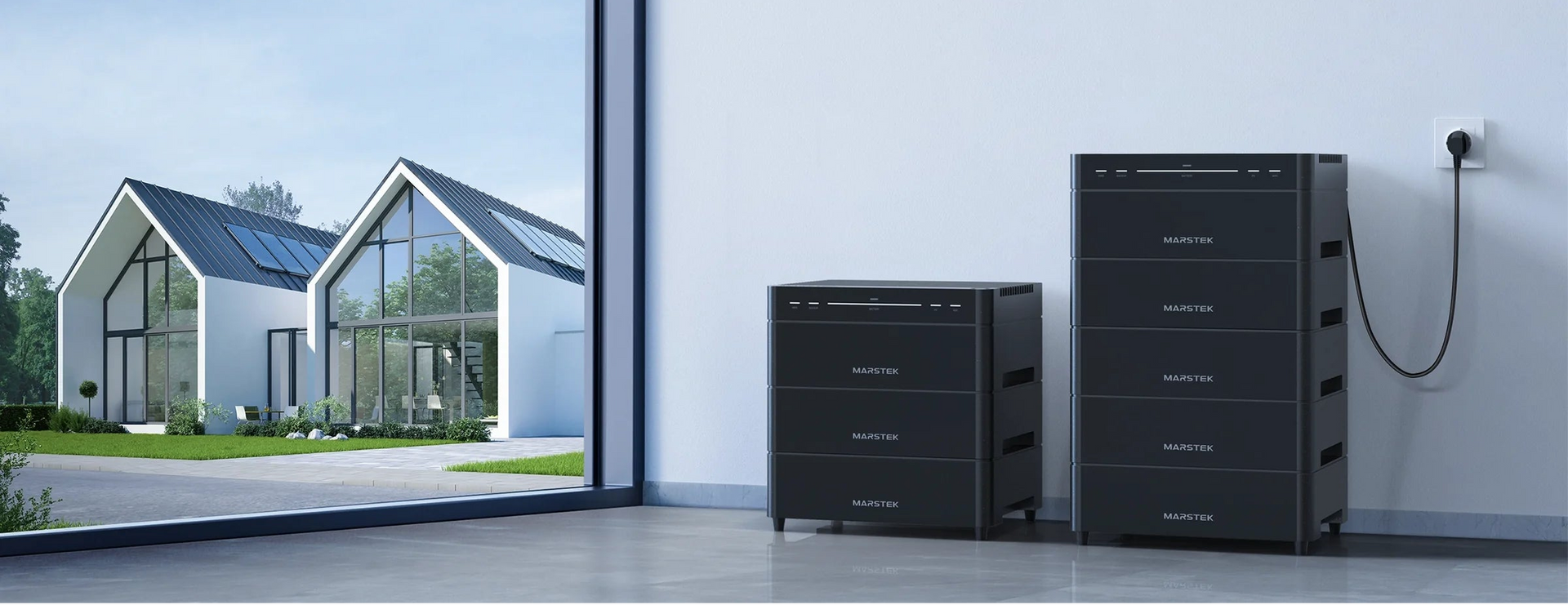 Marstek Venus A Balkonkraftwerk Speicher, 17cm schmales All-in-One Design, LiFePO4 Batterie, Plug & Play Installation